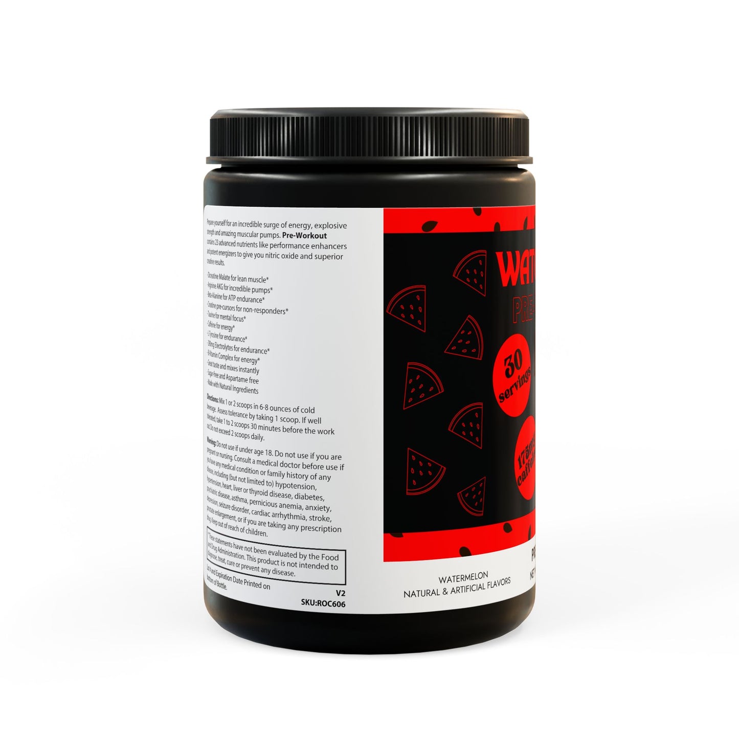 Pre-Workout Supplement, Watermelon (300g, 10.58oz) - whither