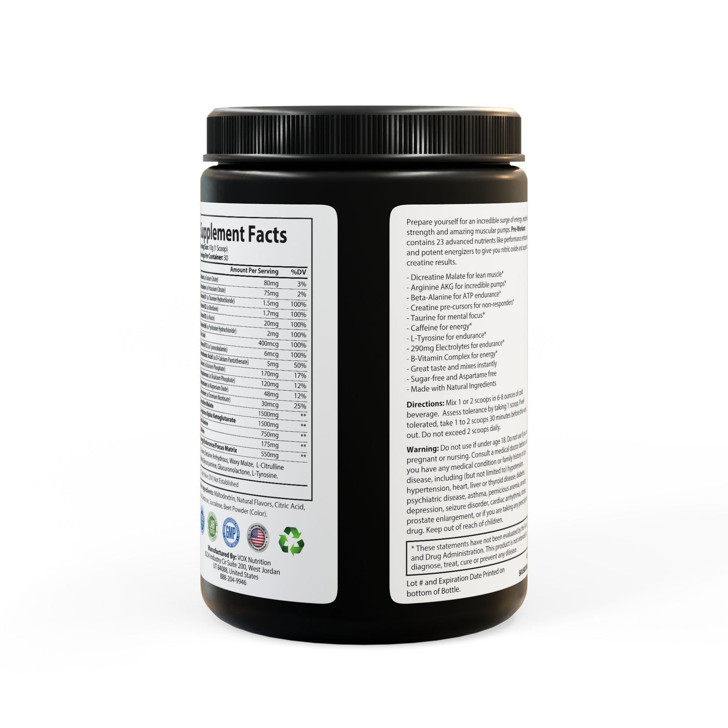 Pre-Workout Supplement, Watermelon (300g, 10.58oz) - whither